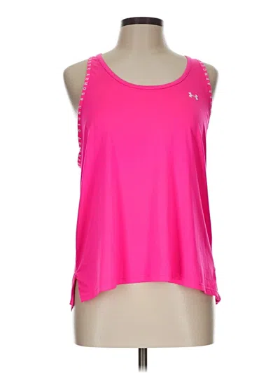 Pre-owned Under Armour Tank Top Pink Halter Neckline Tops