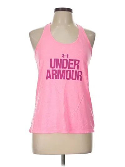 Pre-owned Under Armour Tank Top Pink Halter Neckline Tops
