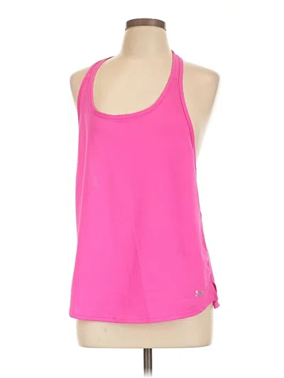 Pre-owned Under Armour Tank Top Pink Halter Neckline Tops