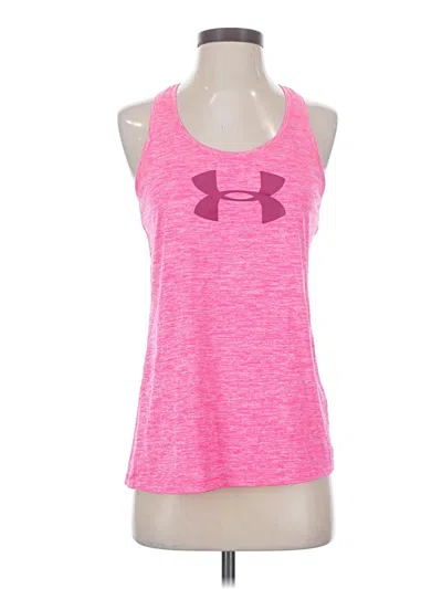 Pre-owned Under Armour Tank Top Pink Halter Neckline Tops