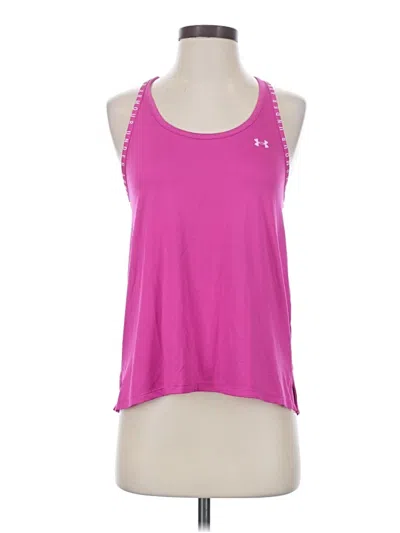 Pre-owned Under Armour Tank Top Pink Halter Neckline Tops
