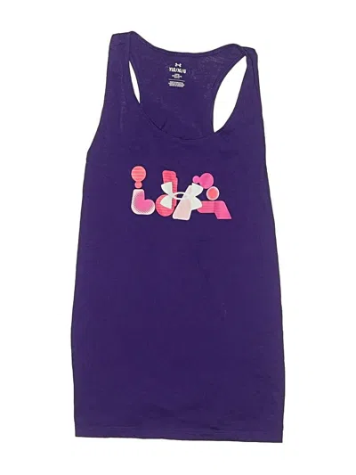Pre-owned Under Armour Kids' Tank Top Purple Halter Neckline Tops