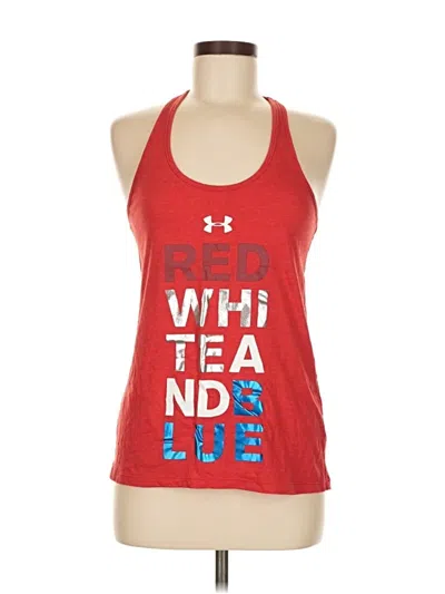 Pre-owned Under Armour Tank Top Red Halter Neckline Tops