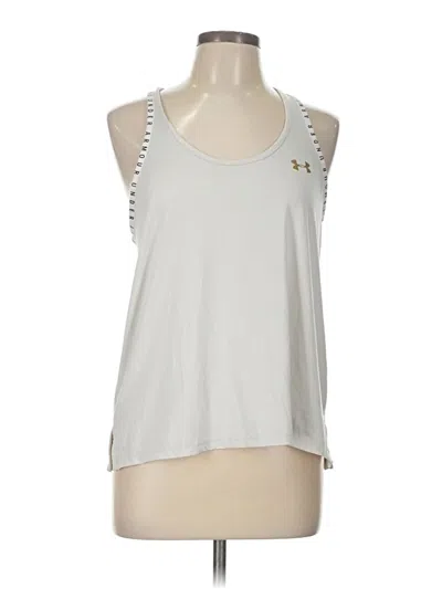 Pre-owned Under Armour Tank Top Silver Halter Neckline Tops