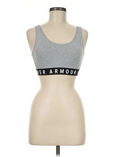 Pre-owned Under Armour Tank Top Silver Strapless Neckline Tops