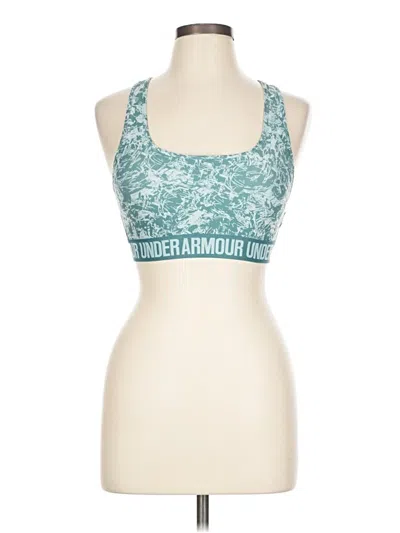 Pre-owned Under Armour Tank Top Teal Halter Neckline Tops In Blue
