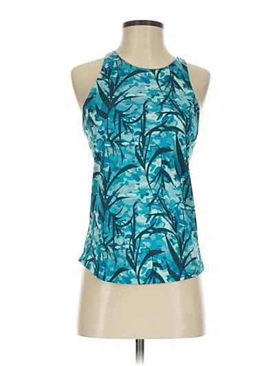 Pre-owned Under Armour Tank Top Teal Halter Neckline Tops In Blue