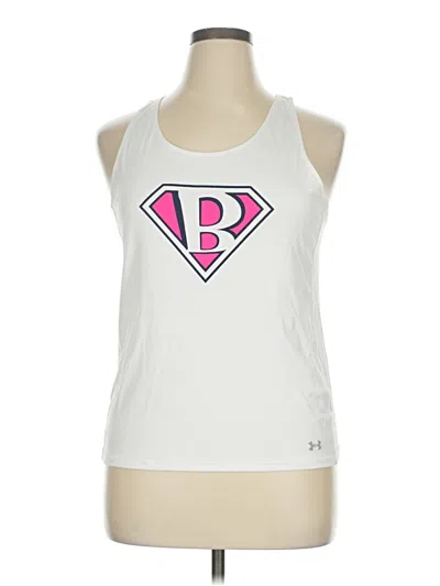 Pre-owned Under Armour Tank Top White Halter Neckline Tops