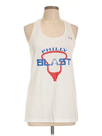Pre-owned Under Armour Tank Top White Halter Neckline Tops