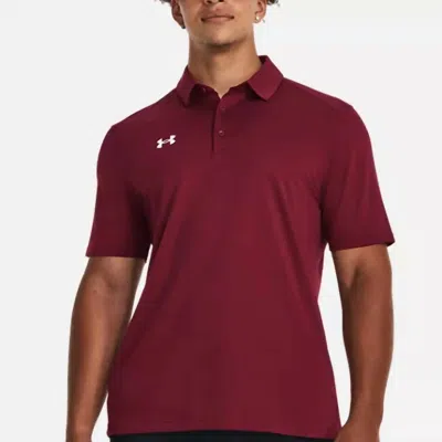Under Armour Team Armour Golf Polo In Cardinal In Brown
