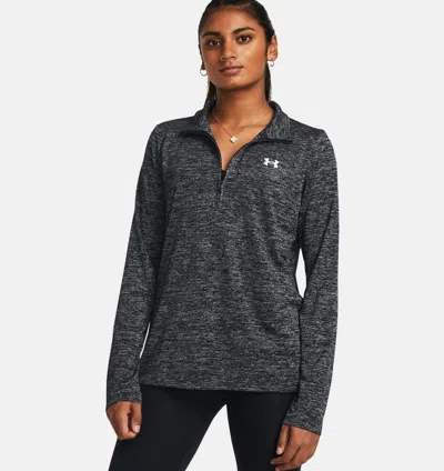 Under Armour Tech 1/2 Zip Sweatshirt In Black In Grey
