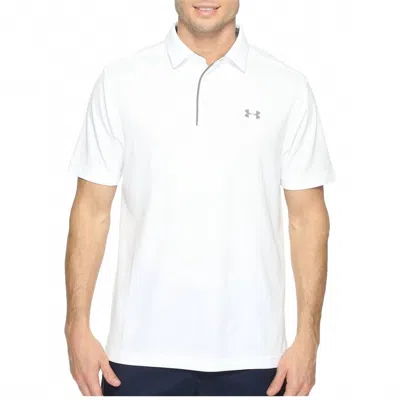 Under Armour Tech Button Up Placket Polo In White