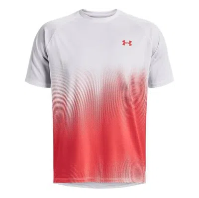 Under Armour Tech Fade T-shirt 'white Red' In Blue