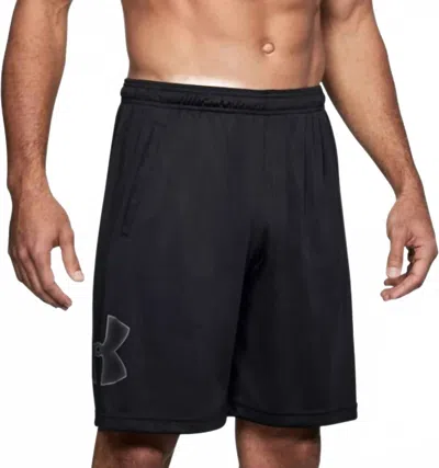 UNDER ARMOUR TECH GRAPHIC POCKETED SHORTS IN BLACK