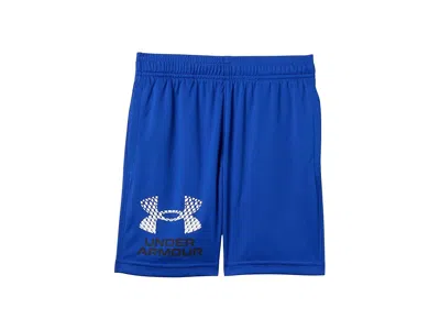 Under Armour Tech Logo Shorts (big Kids) Boy's Shorts Royal/black : Xs (7 Big Kid), Polyester In Blue