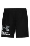 Under Armour Big Boys Tech Moisture-wicking Quick-dry Shorts In Black/white