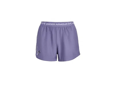 Under Armour Tech Play Up Logo Shorts (big Kid) Girl's Shorts Purple Luxe/white : Lg (14-16 Big Kid), Polyester