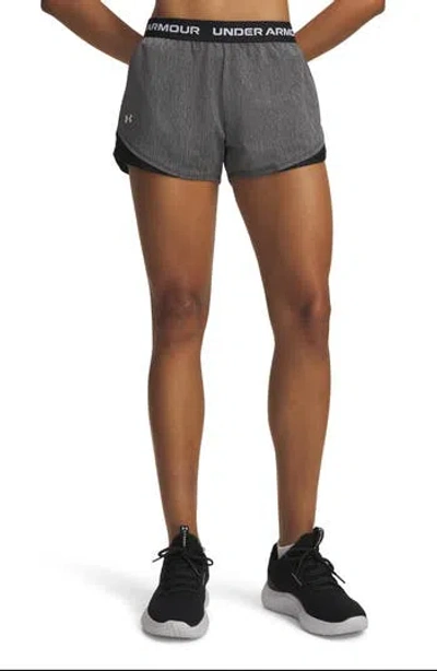 Under Armour Tech Play Up Twist Performance Shorts In Gray