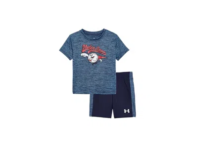 Under Armour Kids' Tech Superball Short Sleeve Set (toddler) Boy's Shorts Fresco Blue: 4t Toddler One Size