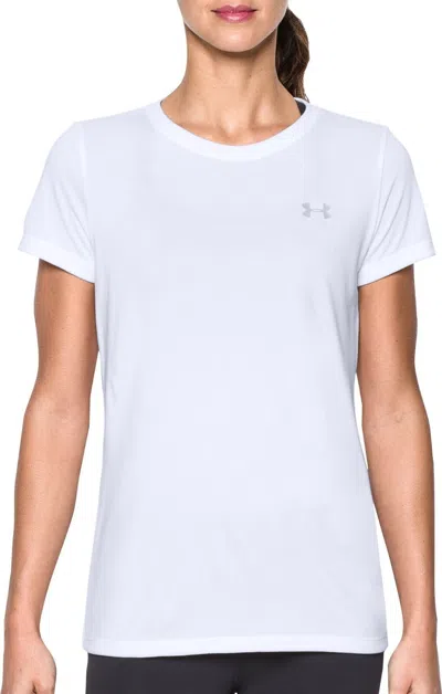 Under Armour Tech T-shirt Womens White Short Sleeve Crew Neck Pullover Srt190