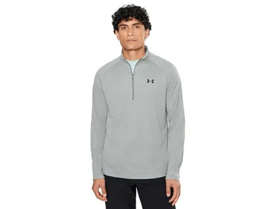 Under Armour Tech Textured 1/2 Zip Men's Sweatshirt Clay Green/black: Md In Gray