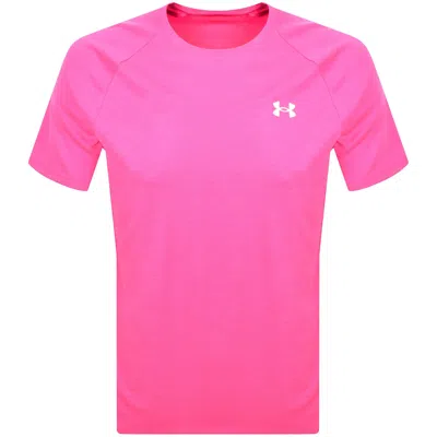 Under Armour Tech Textured T Shirt Pink