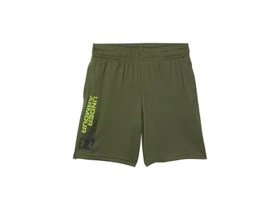 Under Armour Tech Wordmark Shorts (big Kids) Boy's Clothing Marine Od Green/green Vibe/black : Xl (18-20 Big Kid)