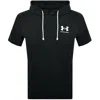 Under Armour Terry Short Sleeve Hoodie Black In Black