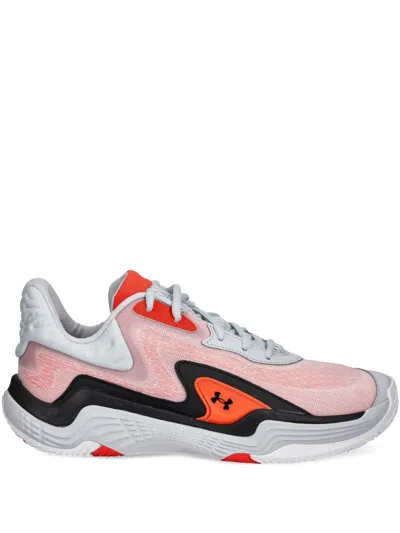 Under Armour Textured-panel Sneakers In Gray