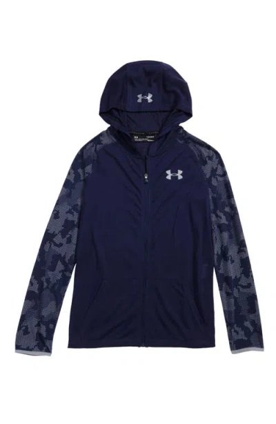 Under Armour Kids'  Threadborne™ Heatgear® Hoodie In Blue