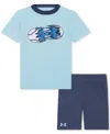 Under Armour Toddler & Little Boy Tech Baseball T-shirt & Shorts, 2 Piece Set In Stream