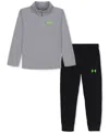 Under Armour Toddler & Little Boys 2-pc. Rye Bread Speed Tech 1/4-zip Sweatshirt & Joggers Set In Gray