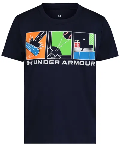 Under Armour Kids' Toddler & Little Boys Baseball Comic Graphic T-shirt In Midnight Navy