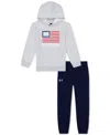 Under Armour Toddler & Little Boys Freedom 2-pc. Pullover Hoodie & Joggers Set In Mod Gray