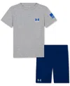 Under Armour Toddler & Little Boys Freedom Flag Logo Set In Mod Gray