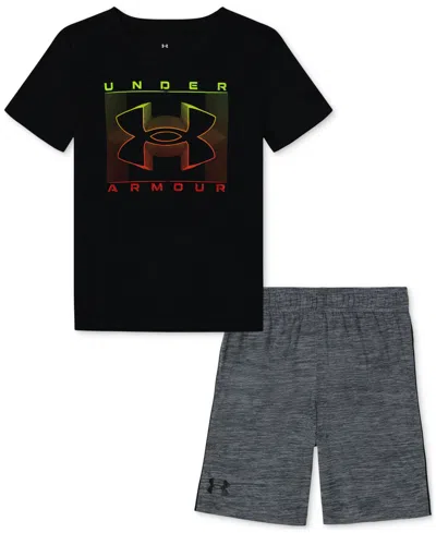 Under Armour Kids' Toddler & Little Boys Hyperdive Logo T-shirt & Shorts, 2 Piece Set In Black