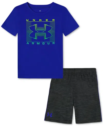 Under Armour Kids' Toddler & Little Boys Hyperdive Logo T-shirt & Shorts, 2 Piece Set In Team Royal