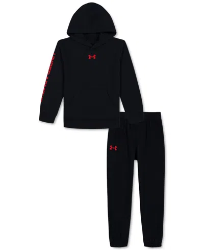 Under Armour Kids' Toddler & Little Boys Rival 2-pc. Pullover Hoodie & Joggers Set In Black