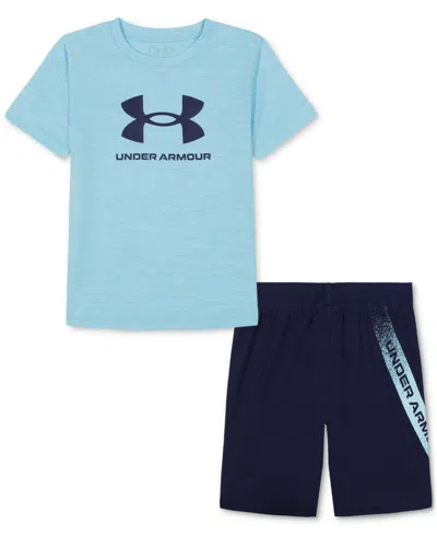 Under Armour Kids' Toddler & Little Boys Tech Fade T-shirt & Shorts, 2 Piece Set In Stream