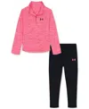 Under Armour Toddler & Little Girls 2-pc. Twist Tech 1/4-zip Sweatshirt & Leggings Set In Pink