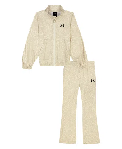 Under Armour Kids' Toddler And Little Girls 2-piece Rival Aop Jacket And Pants Set In Neutral