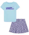 Under Armour Toddler & Little Girls Logo T-shirt & Skorts Set In Stream