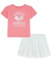 Under Armour Toddler & Little Girls T-shirt & Flare Layered-look Shorts, 2 Piece Set In Cosmo Pink