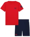 Under Armour Toddler Boys & Little Boys Logo Shirt & Shorts Set In Red