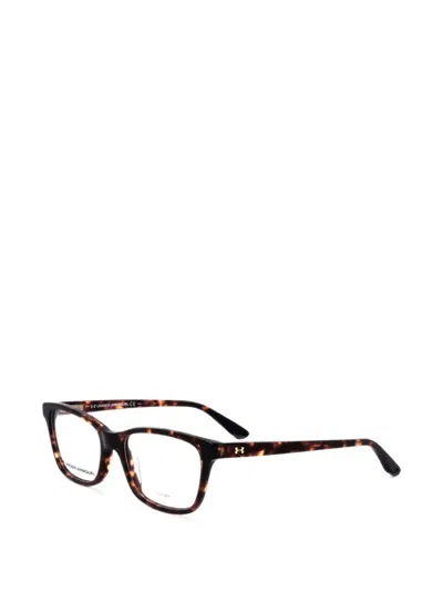 Under Armour Tortoiseshell-effect Rectangle-frame Glasses In Black