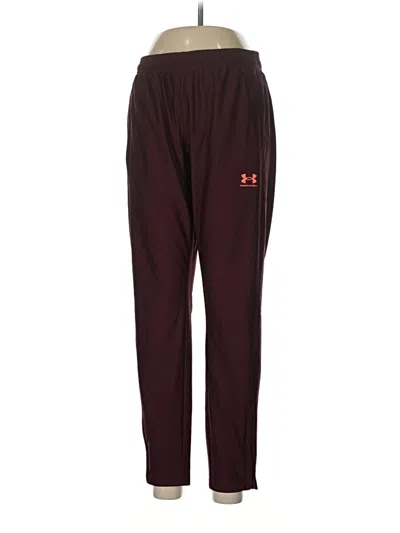 Pre-owned Under Armour Track Pants In Burgundy