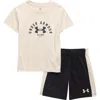 Under Armour Twist Bar Down Short Sleeve T-shirt & Shorts Set In Neutral