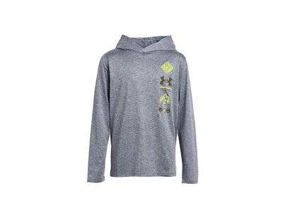 Under Armour Twist Vert Hoodie (big Kid) Boy's Workout Steel : Lg (14-16 Big Kid), Polyester/spandex In Blue