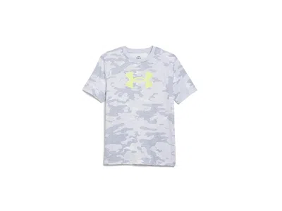 Under Armour Ua Aop Camo Logo Tee (big Kids) Boy's T Shirt Halo Gray: Lg (14-16 Big Kid)