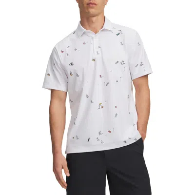 Under Armour Ua Armourdry Performance Golf Polo In White